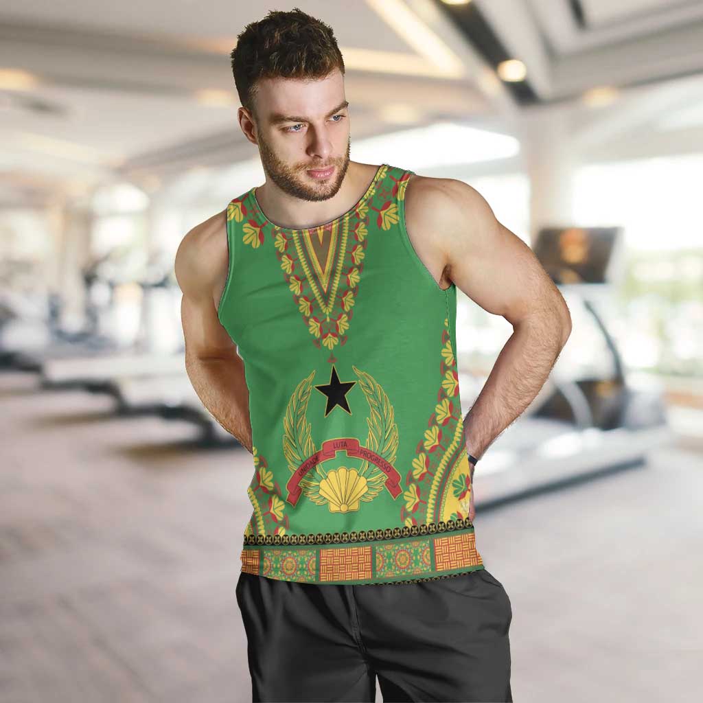 Personalised Guinea Bissau Men Tank Top Dashiki Pattern - Wonder Print Shop