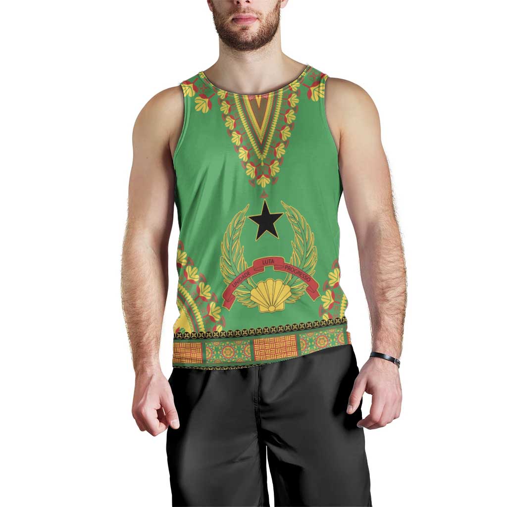 Personalised Guinea Bissau Men Tank Top Dashiki Pattern - Wonder Print Shop