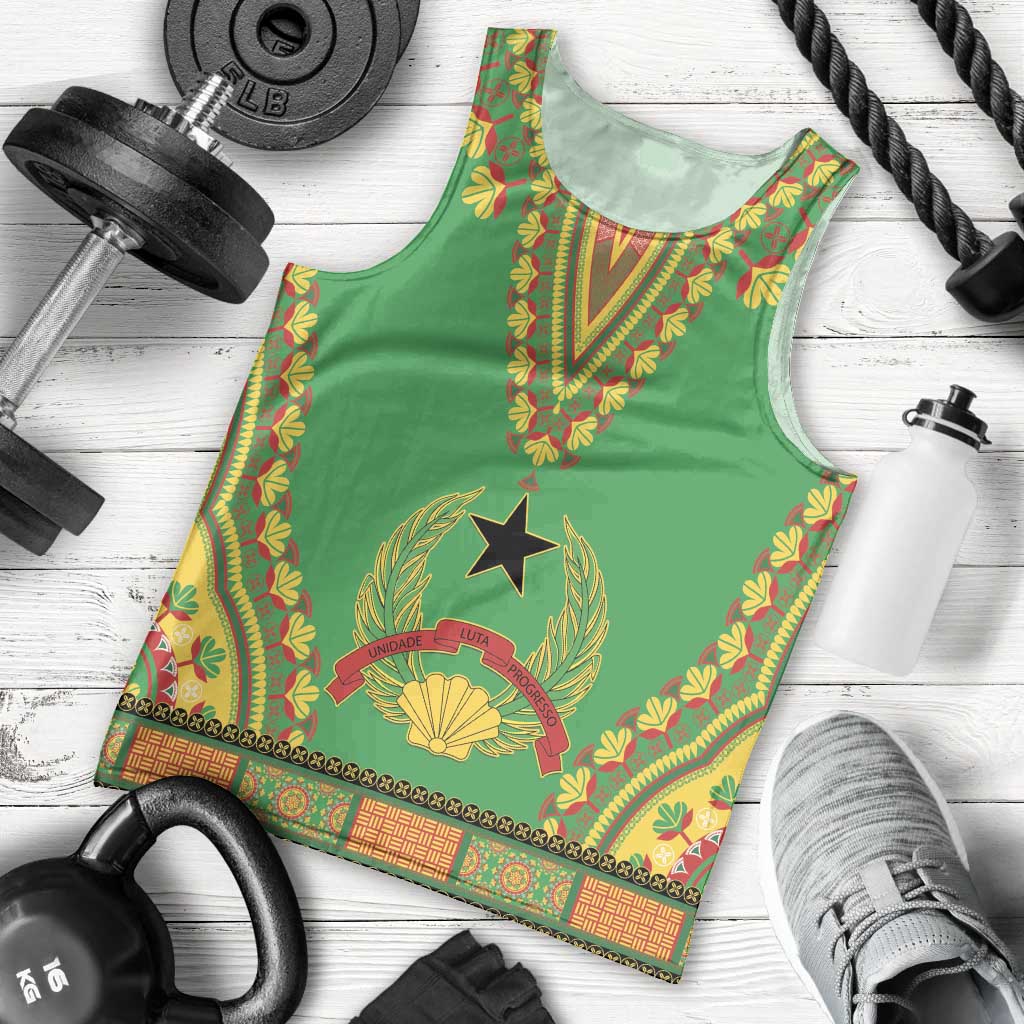 Personalised Guinea Bissau Men Tank Top Dashiki Pattern - Wonder Print Shop
