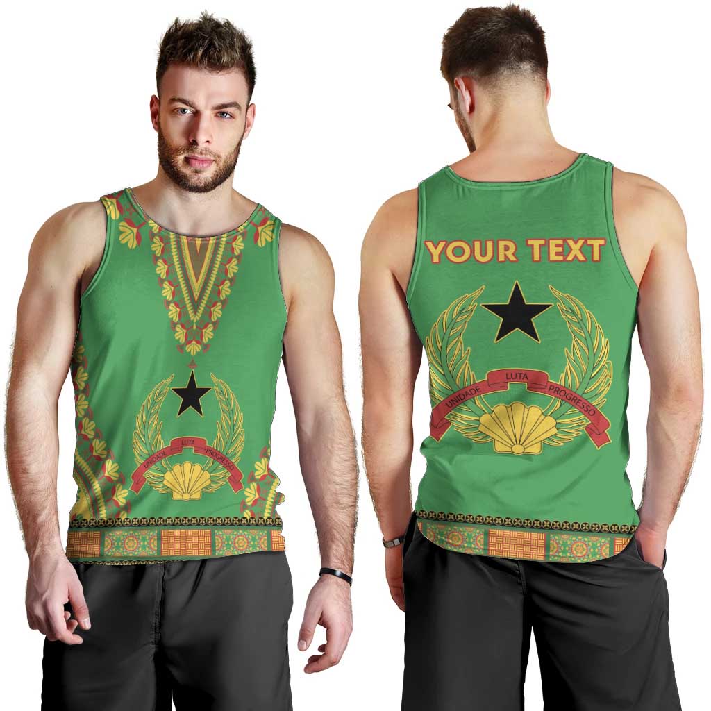 Personalised Guinea Bissau Men Tank Top Dashiki Pattern - Wonder Print Shop