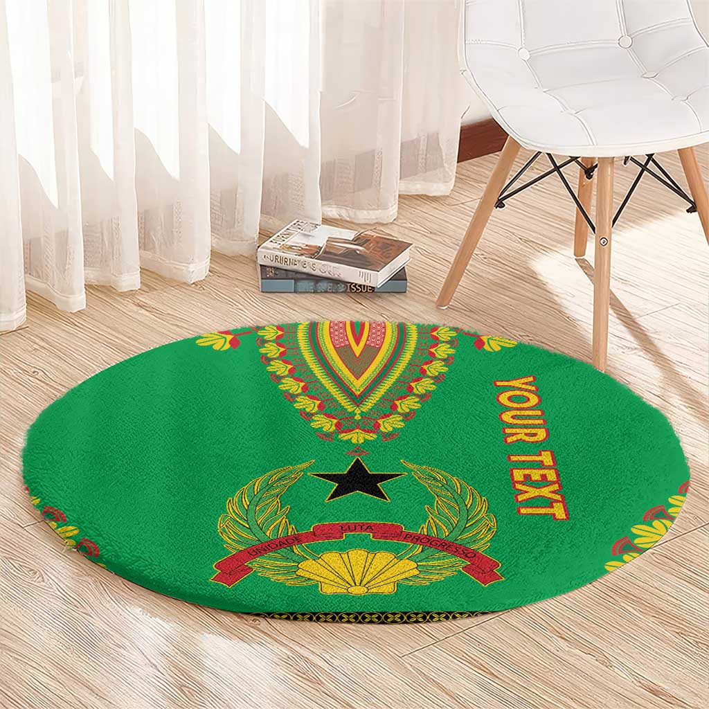 Personalised Guinea Bissau Round Carpet Dashiki Pattern