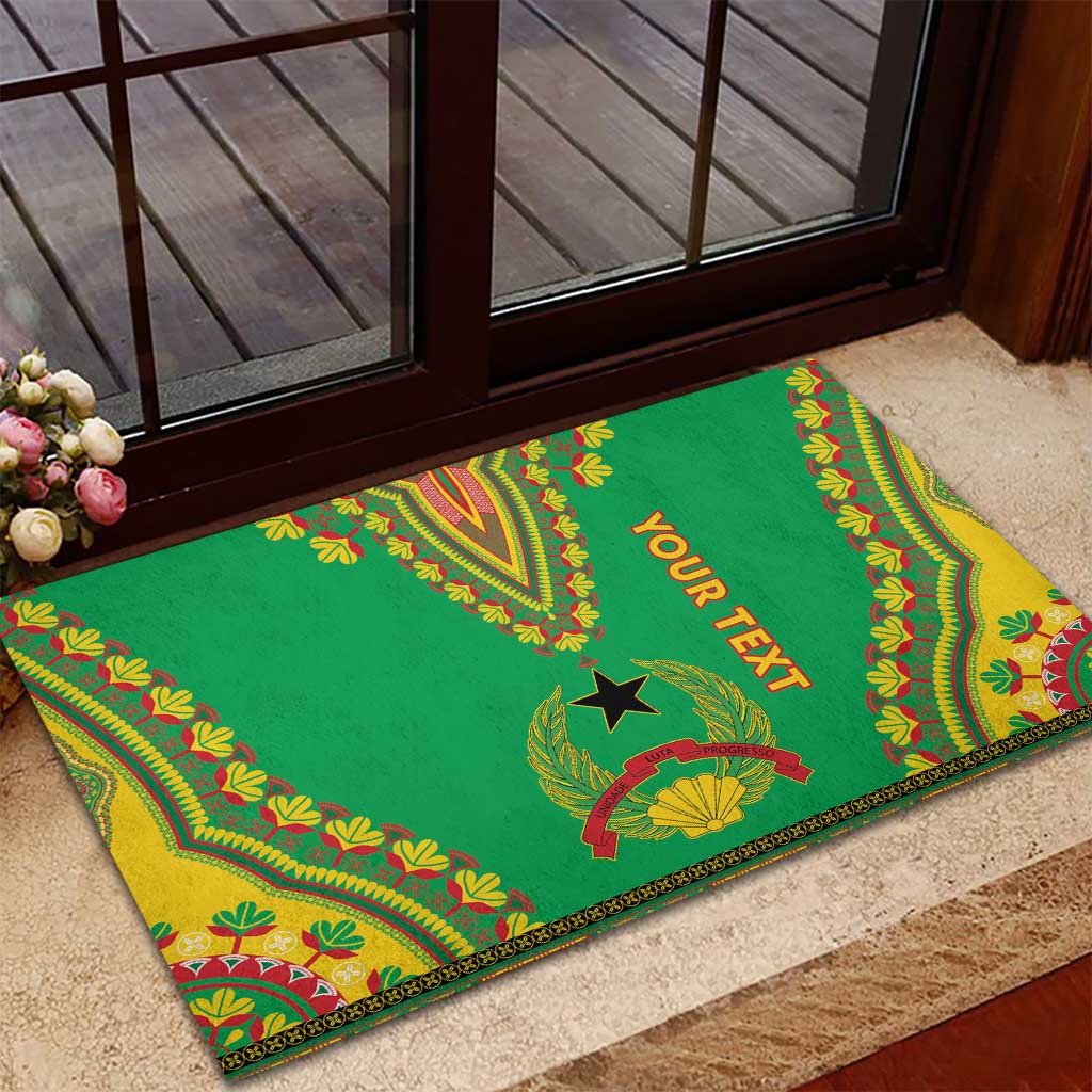 Personalised Guinea Bissau Rubber Doormat Dashiki Pattern - Wonder Print Shop