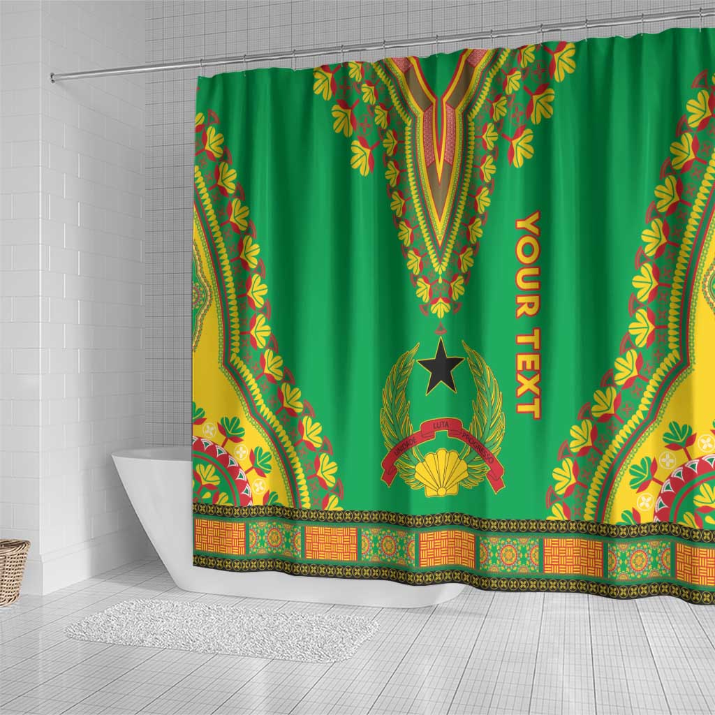 Personalised Guinea Bissau Shower Curtain Dashiki Pattern