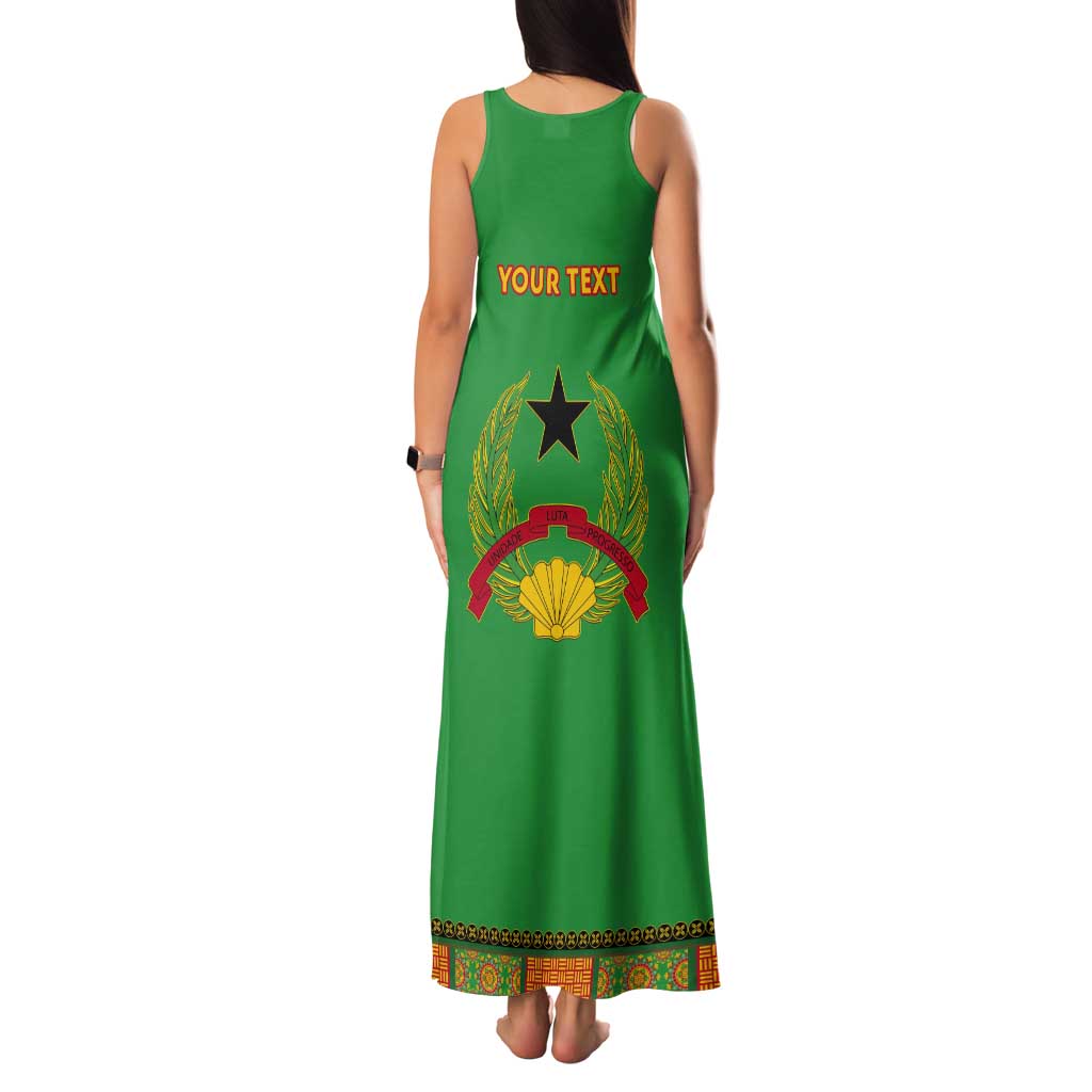 Personalised Guinea Bissau Tank Maxi Dress Dashiki Pattern - Wonder Print Shop