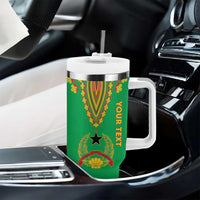 Personalised Guinea Bissau Tumbler With Handle Dashiki Pattern - Wonder Print Shop