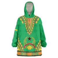 Personalised Guinea Bissau Wearable Blanket Hoodie Dashiki Pattern - Wonder Print Shop