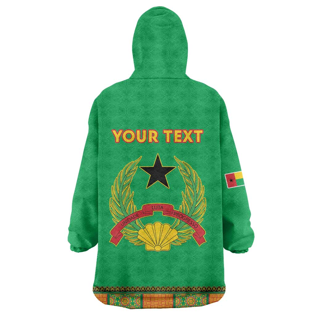 Personalised Guinea Bissau Wearable Blanket Hoodie Dashiki Pattern - Wonder Print Shop