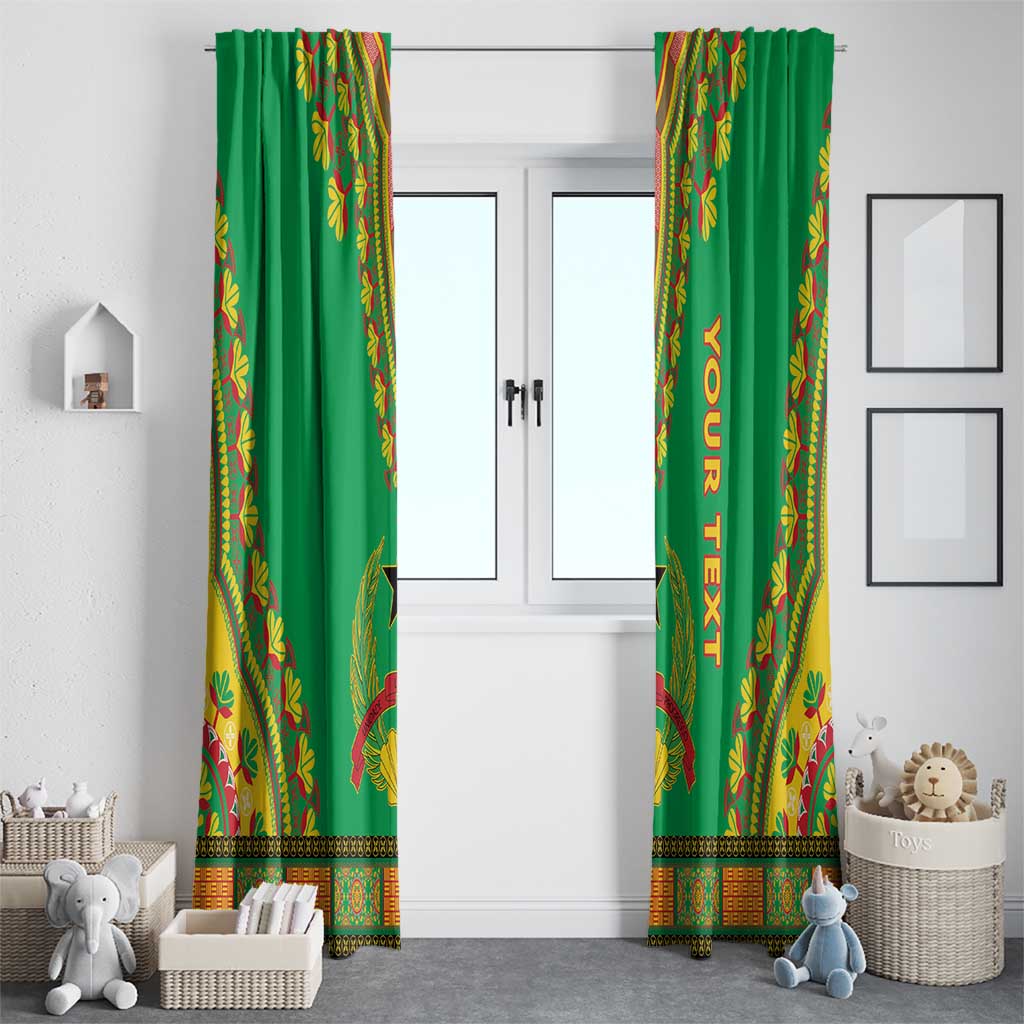 Personalised Guinea Bissau Window Curtain Dashiki Pattern - Wonder Print Shop