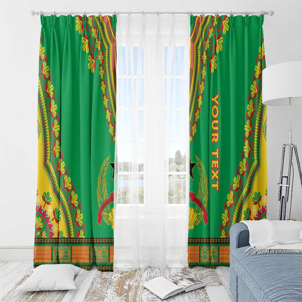 Personalised Guinea Bissau Window Curtain Dashiki Pattern - Wonder Print Shop