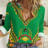 Personalised Guinea Bissau Women Casual Shirt Dashiki Pattern - Wonder Print Shop