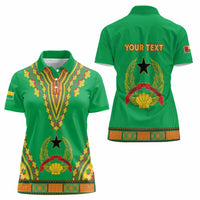 Personalised Guinea Bissau Women Polo Shirt Dashiki Pattern - Wonder Print Shop