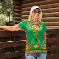Personalised Guinea Bissau Women Polo Shirt Dashiki Pattern - Wonder Print Shop