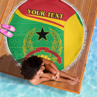 Personalised Guinea Bissau Beach Blanket Coat Of Arms - African Pattern - Wonder Print Shop