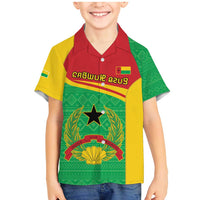 Personalised Guinea Bissau Family Matching Mermaid Dress and Hawaiian Shirt Coat Of Arms - African Pattern - Wonder Print Shop