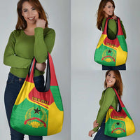 Personalised Guinea Bissau Grocery Bag Coat Of Arms - African Pattern