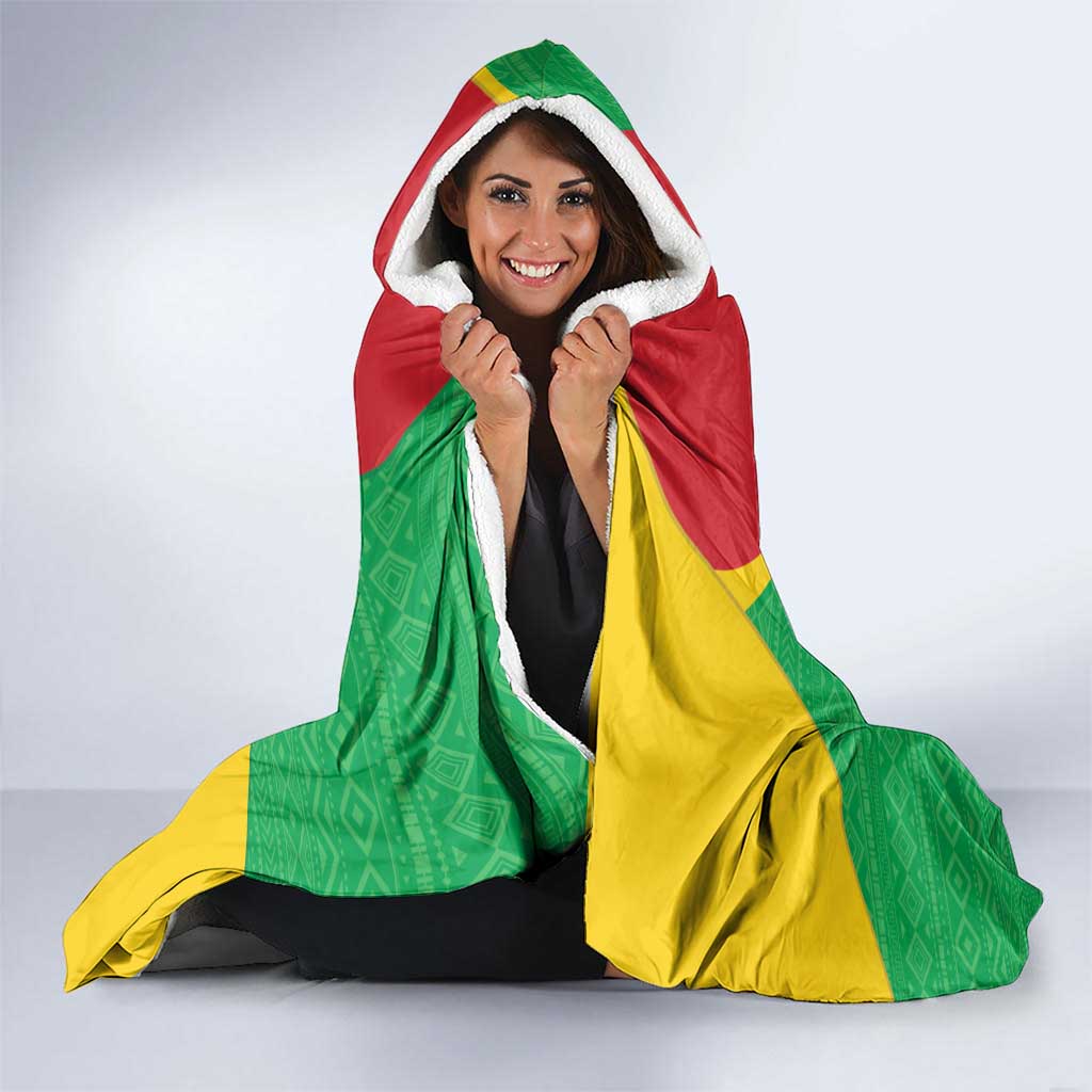 Personalised Guinea Bissau Hooded Blanket Coat Of Arms - African Pattern