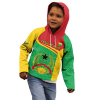 Personalised Guinea Bissau Kid Hoodie Coat Of Arms - African Pattern - Wonder Print Shop