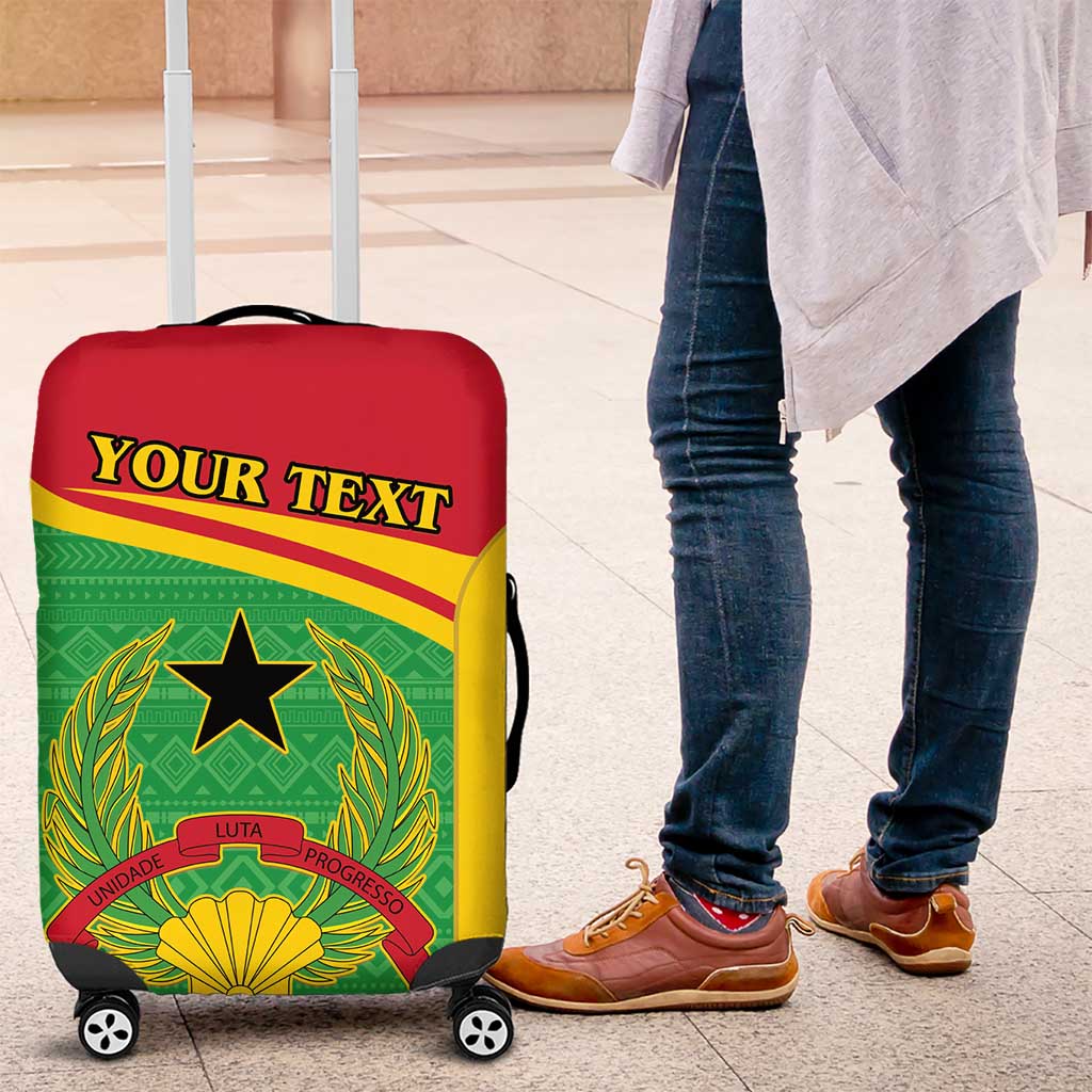 Personalised Guinea Bissau Luggage Cover Coat Of Arms - African Pattern - Wonder Print Shop