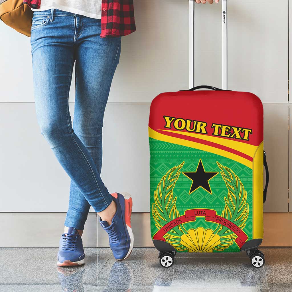 Personalised Guinea Bissau Luggage Cover Coat Of Arms - African Pattern - Wonder Print Shop