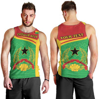 Personalised Guinea Bissau Men Tank Top Coat Of Arms - African Pattern - Wonder Print Shop