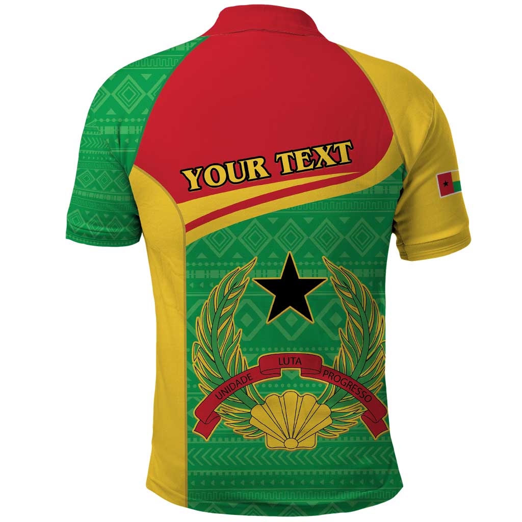 Personalised Guinea Bissau Polo Shirt Coat Of Arms - African Pattern - Wonder Print Shop
