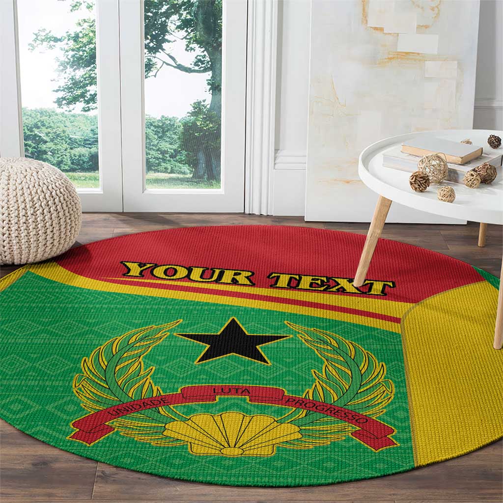 Personalised Guinea Bissau Round Carpet Coat Of Arms - African Pattern