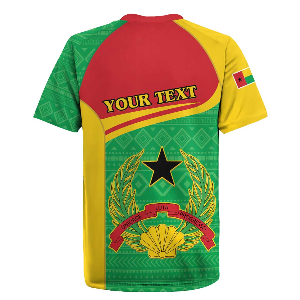 Personalised Guinea Bissau Rugby Jersey Coat Of Arms - African Pattern - Wonder Print Shop