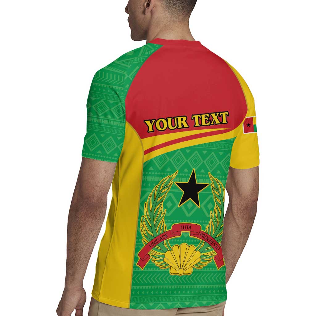 Personalised Guinea Bissau Rugby Jersey Coat Of Arms - African Pattern - Wonder Print Shop