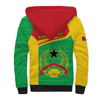 Personalised Guinea Bissau Sherpa Hoodie Coat Of Arms - African Pattern - Wonder Print Shop