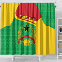Personalised Guinea Bissau Shower Curtain Coat Of Arms - African Pattern