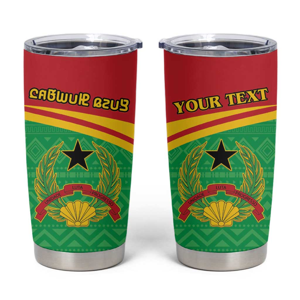 Personalised Guinea Bissau Tumbler Cup Coat Of Arms - African Pattern - Wonder Print Shop