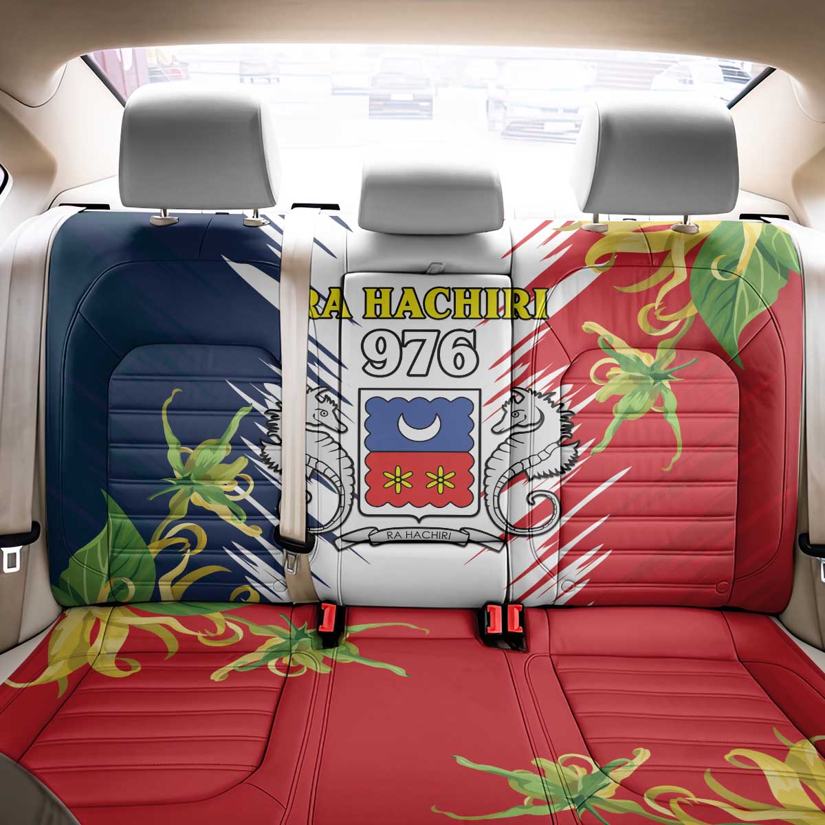 Ra Hachiri 976 Back Car Seat Cover Coat Of Arms With Ylang Ylang