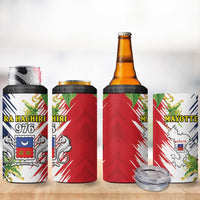 Mayotte 4 in 1 Can Cooler Tumbler Coat Of Arms With Ylang Ylang