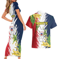 Ra Hachiri 976 Couples Matching Short Sleeve Bodycon Dress and Hawaiian Shirt Coat Of Arms With Ylang Ylang