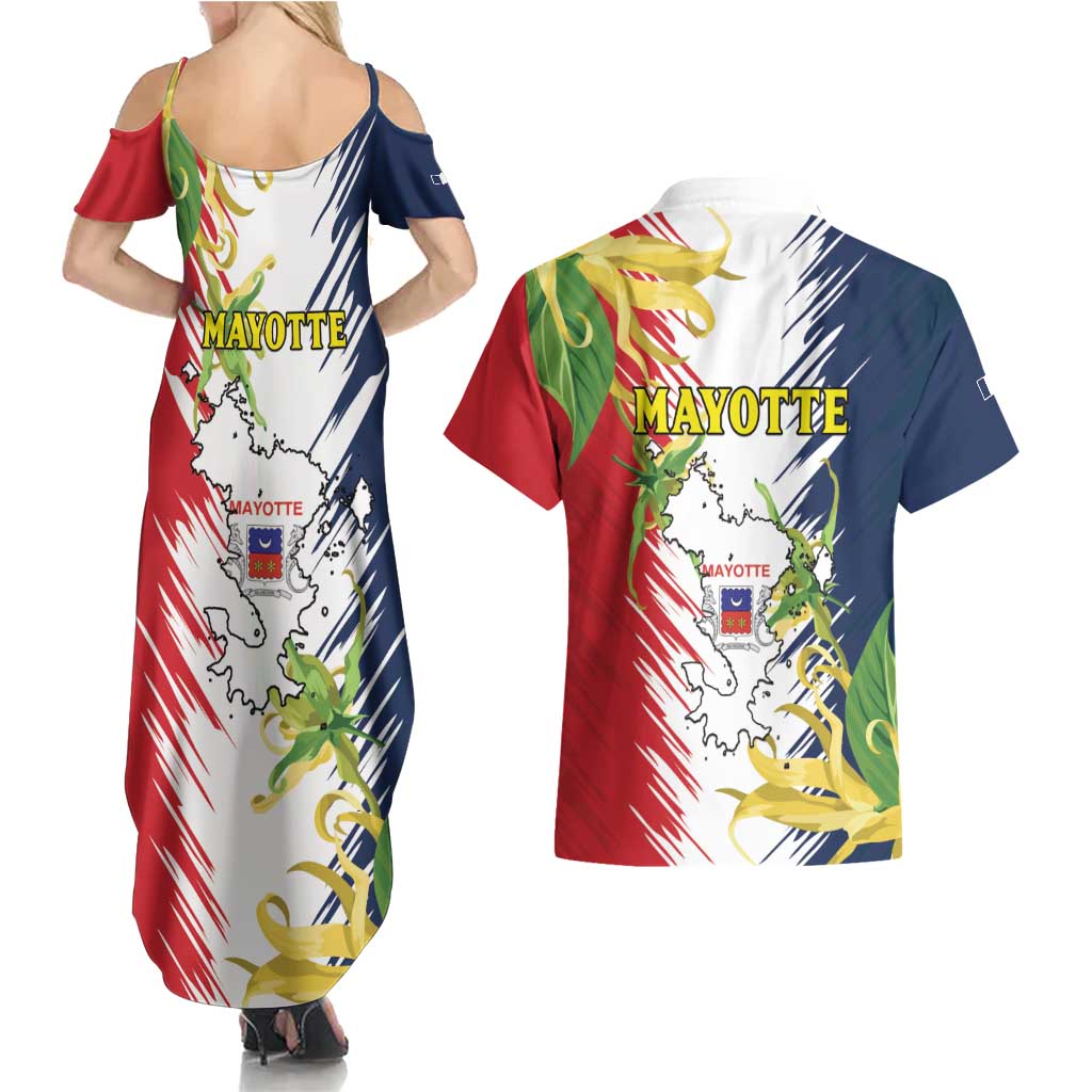 Ra Hachiri 976 Couples Matching Summer Maxi Dress and Hawaiian Shirt Coat Of Arms With Ylang Ylang