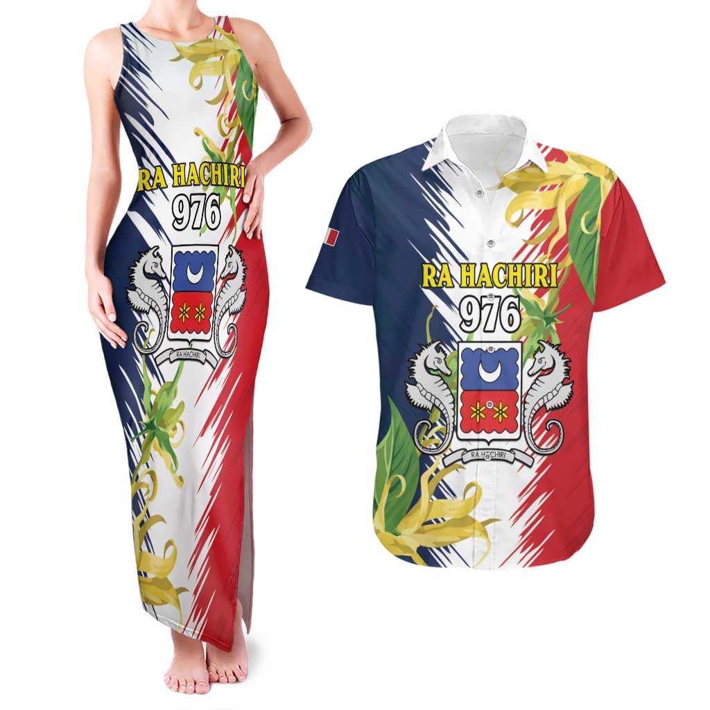 Ra Hachiri 976 Couples Matching Tank Maxi Dress and Hawaiian Shirt Coat Of Arms With Ylang Ylang