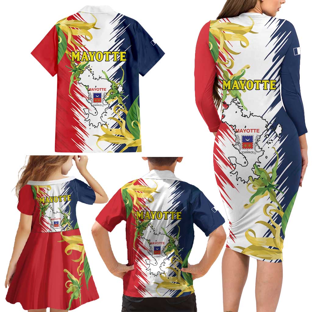Ra Hachiri 976 Family Matching Long Sleeve Bodycon Dress and Hawaiian Shirt Coat Of Arms With Ylang Ylang