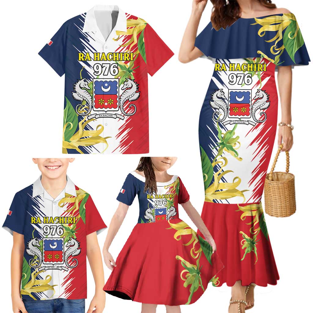 Ra Hachiri 976 Family Matching Mermaid Dress and Hawaiian Shirt Coat Of Arms With Ylang Ylang