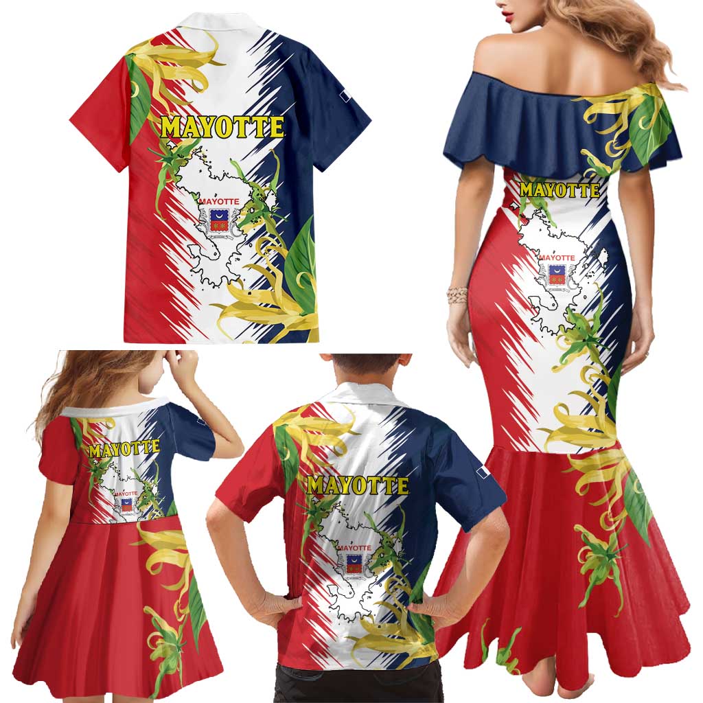 Ra Hachiri 976 Family Matching Mermaid Dress and Hawaiian Shirt Coat Of Arms With Ylang Ylang