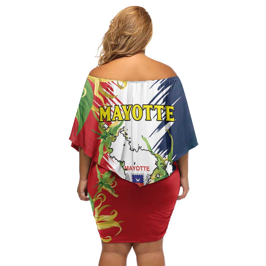 Ra Hachiri 976 Family Matching Off Shoulder Short Dress and Hawaiian Shirt Coat Of Arms With Ylang Ylang