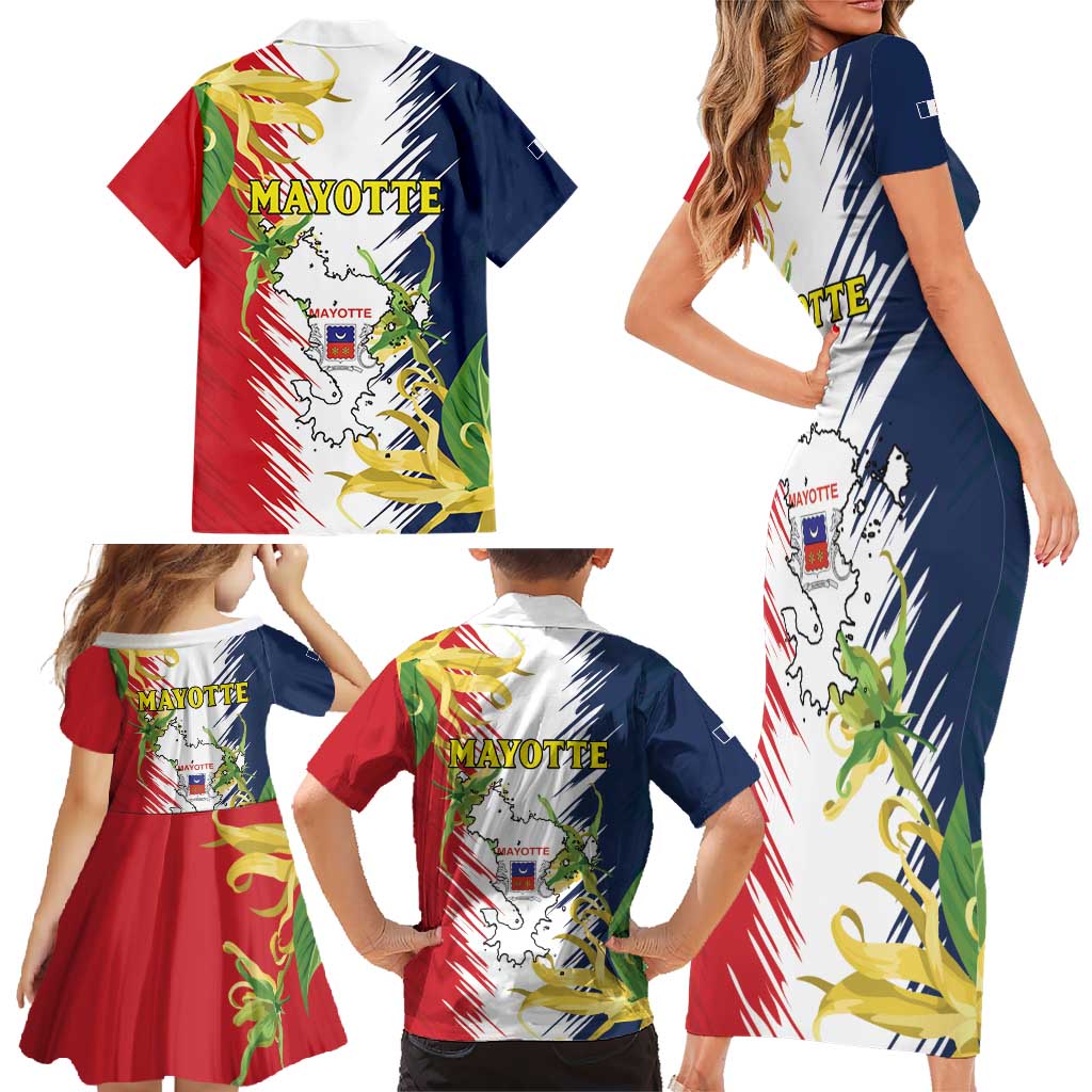 Ra Hachiri 976 Family Matching Short Sleeve Bodycon Dress and Hawaiian Shirt Coat Of Arms With Ylang Ylang