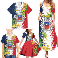 Ra Hachiri 976 Family Matching Summer Maxi Dress and Hawaiian Shirt Coat Of Arms With Ylang Ylang