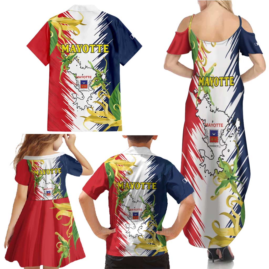 Ra Hachiri 976 Family Matching Summer Maxi Dress and Hawaiian Shirt Coat Of Arms With Ylang Ylang