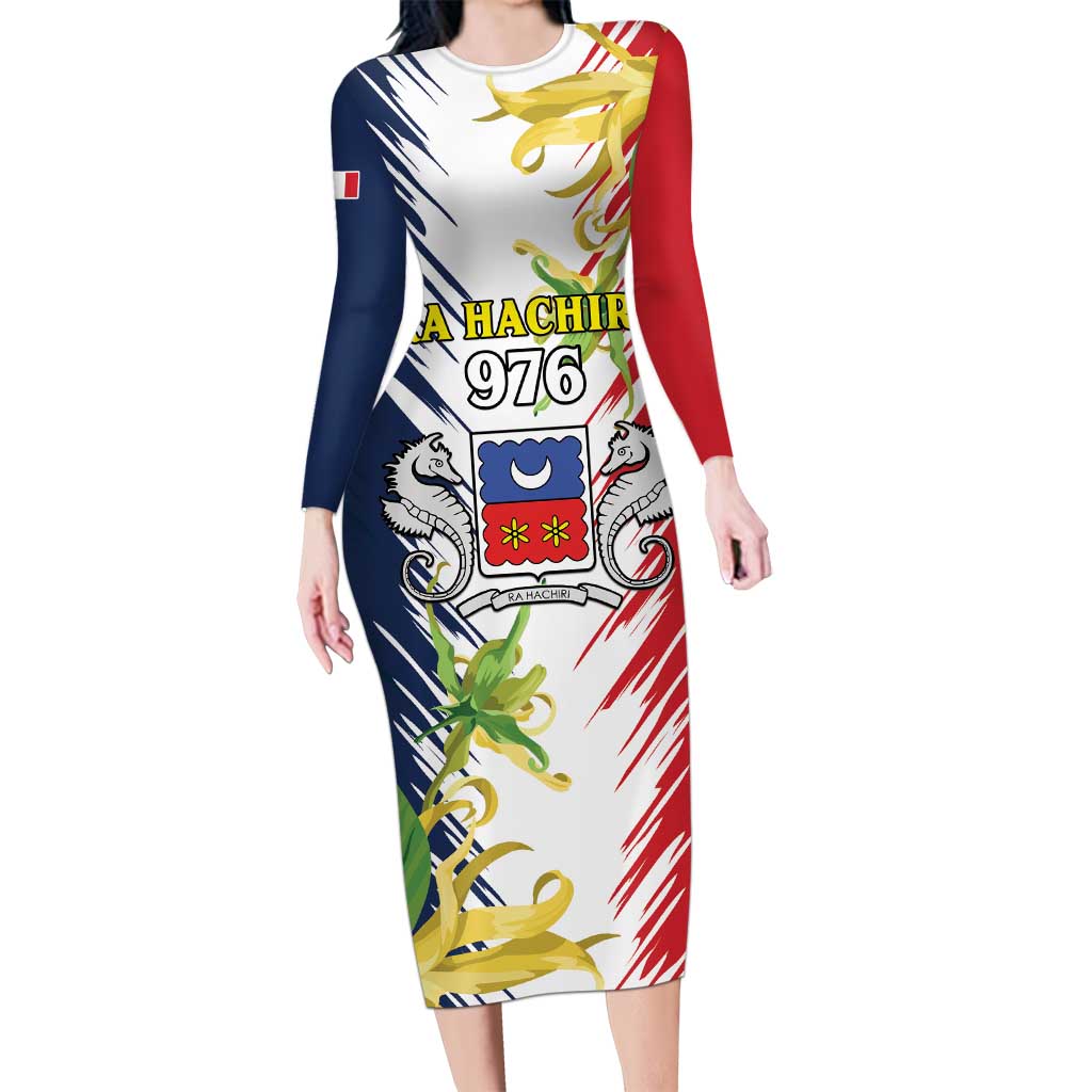 Ra Hachiri 976 Long Sleeve Bodycon Dress Coat Of Arms With Ylang Ylang