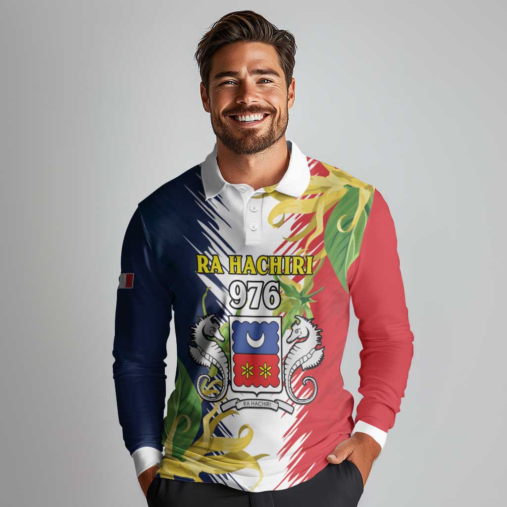 Ra Hachiri 976 Long Sleeve Polo Shirt Coat Of Arms With Ylang Ylang