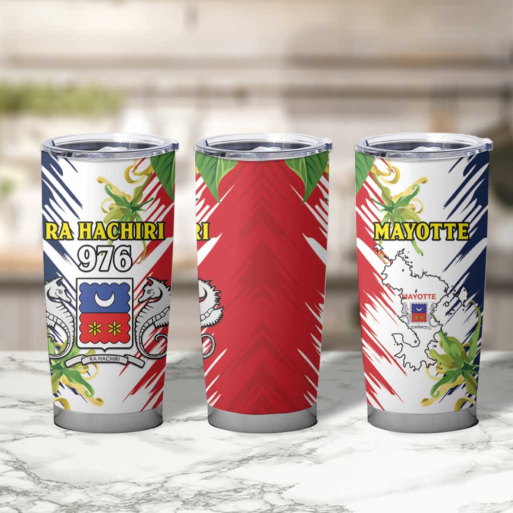 Mayotte Tumbler Cup Coat Of Arms With Ylang Ylang