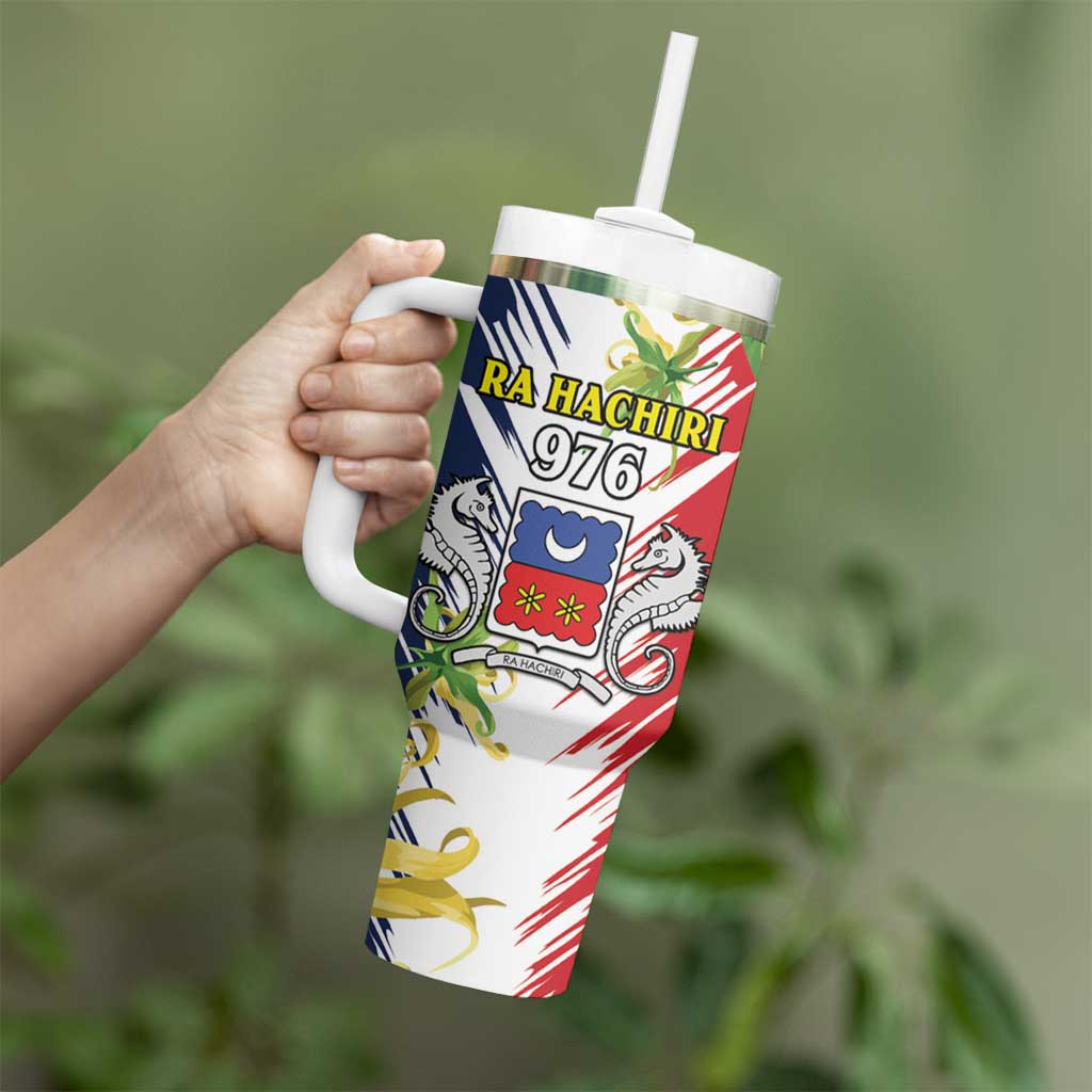 Mayotte Tumbler With Handle Coat Of Arms With Ylang Ylang
