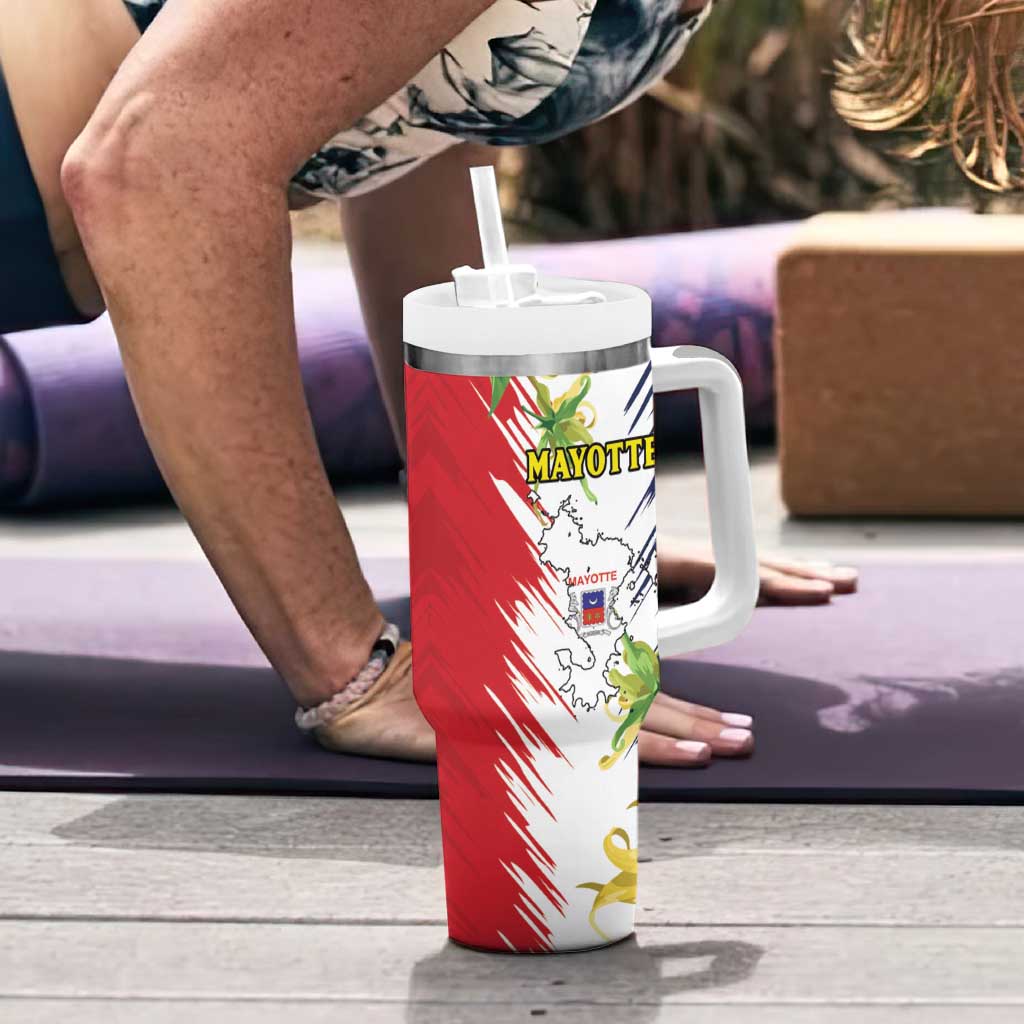 Mayotte Tumbler With Handle Coat Of Arms With Ylang Ylang
