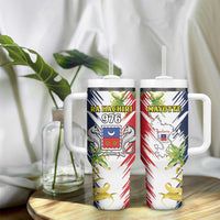 Mayotte Tumbler With Handle Coat Of Arms With Ylang Ylang