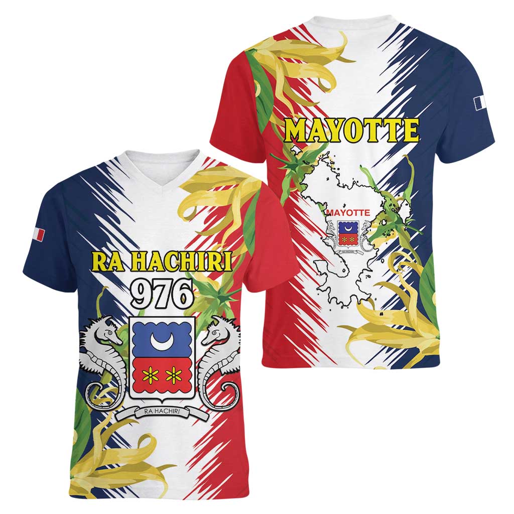 Ra Hachiri 976 Women V-Neck T-Shirt Coat Of Arms With Ylang Ylang